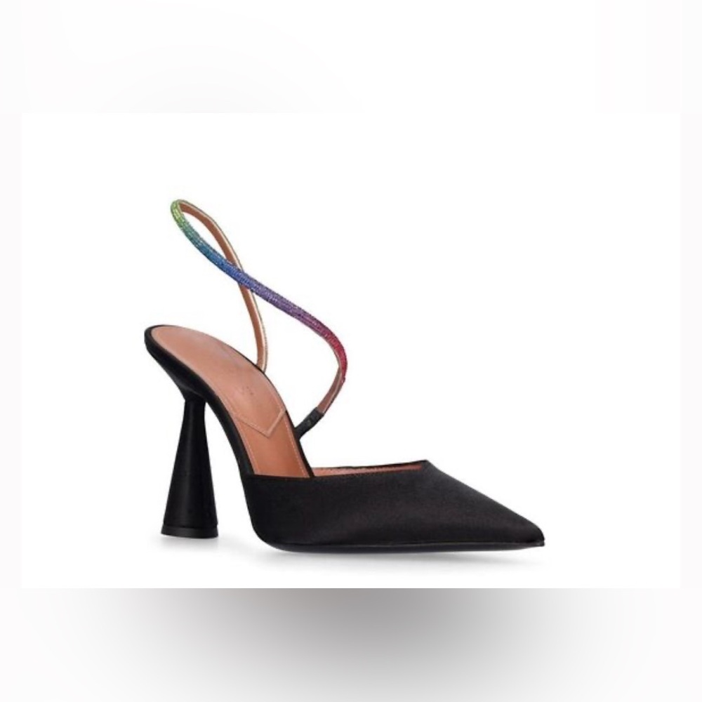 D'ACCORI Satin Slingback in Black Medley